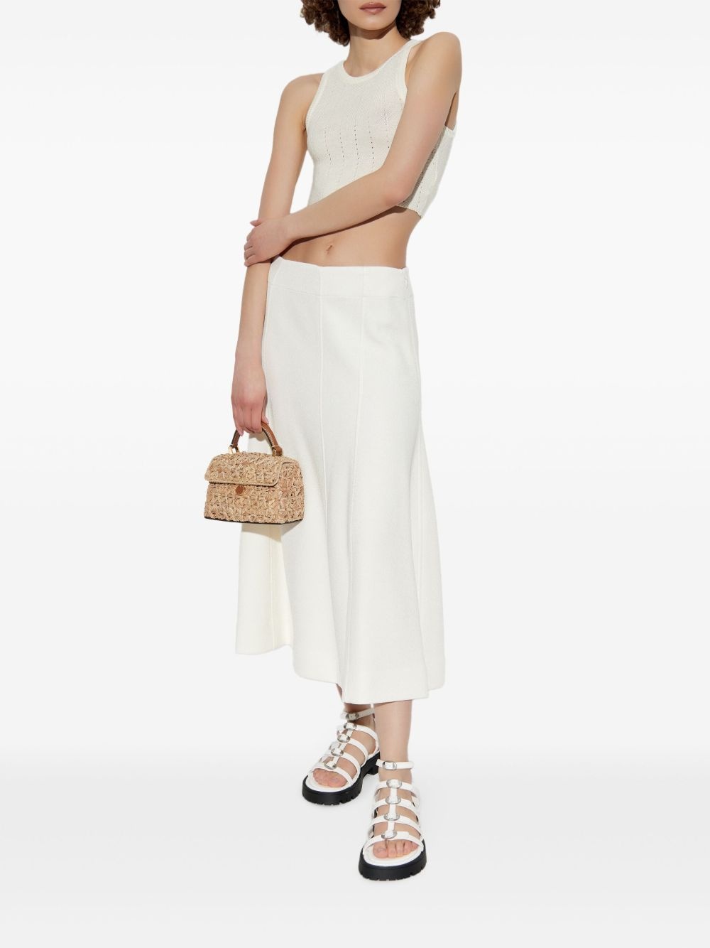 punched-detail crop top - 2