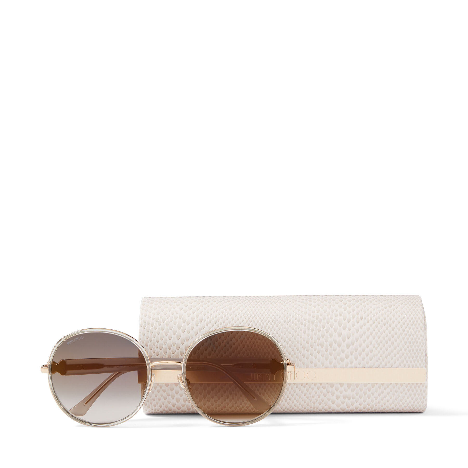 Pam
Rose Gold and Grey Round-Frame Sunglasses with Swarovski Crystals - 4