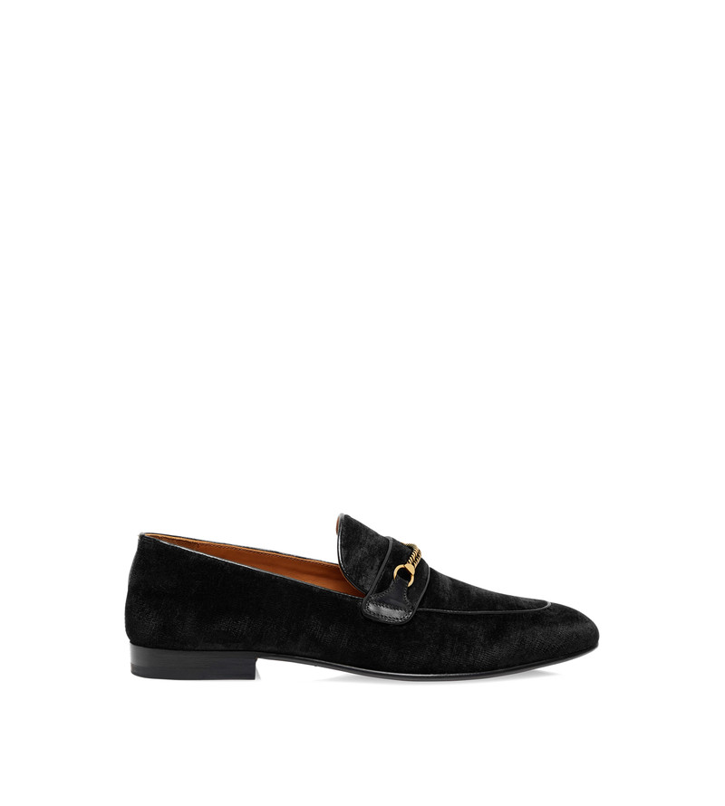 TEXTURED VELVET LIAM CHAIN LOAFER 1