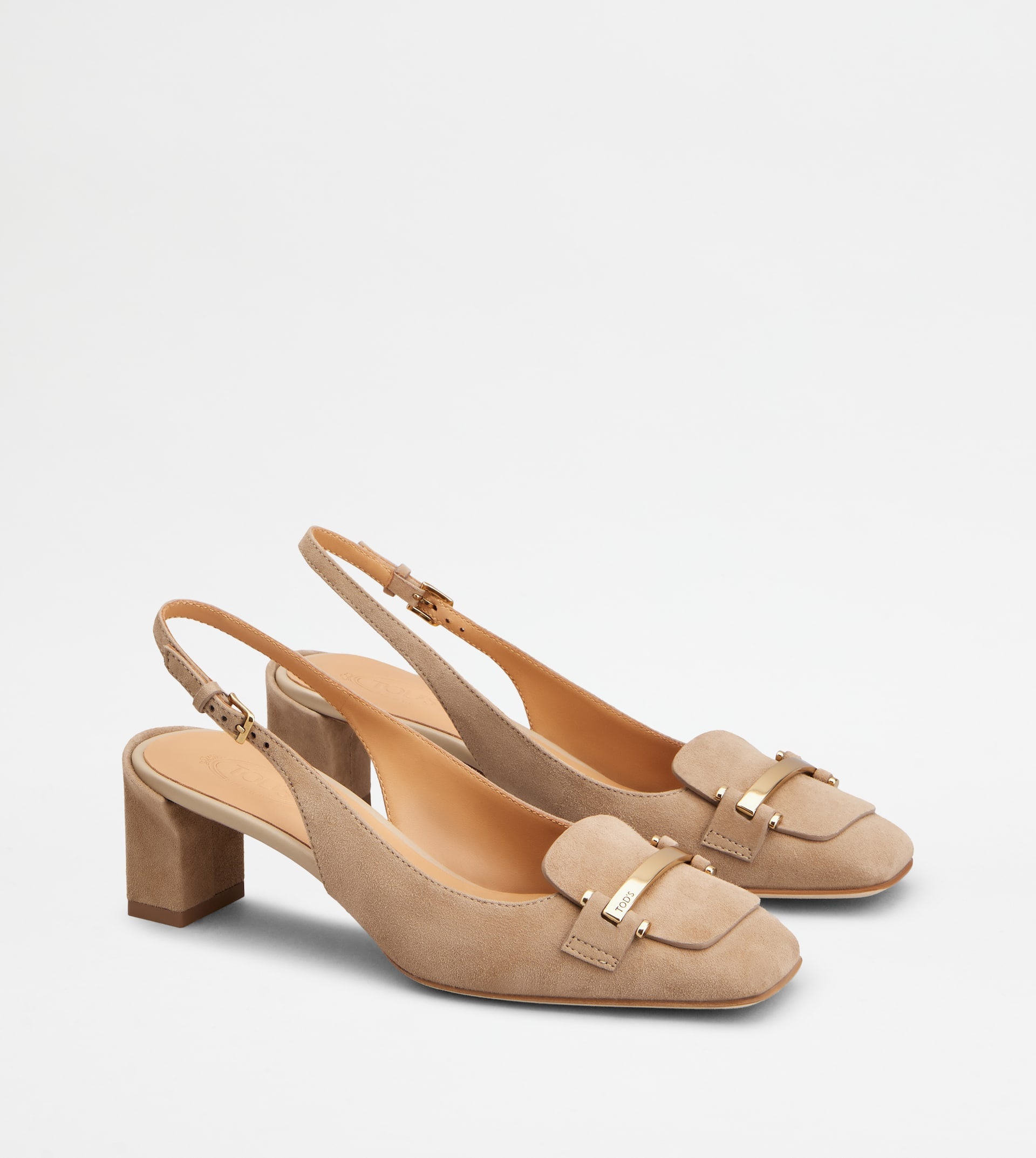 SLINGBACK PUMPS IN SUEDE - BEIGE - 2