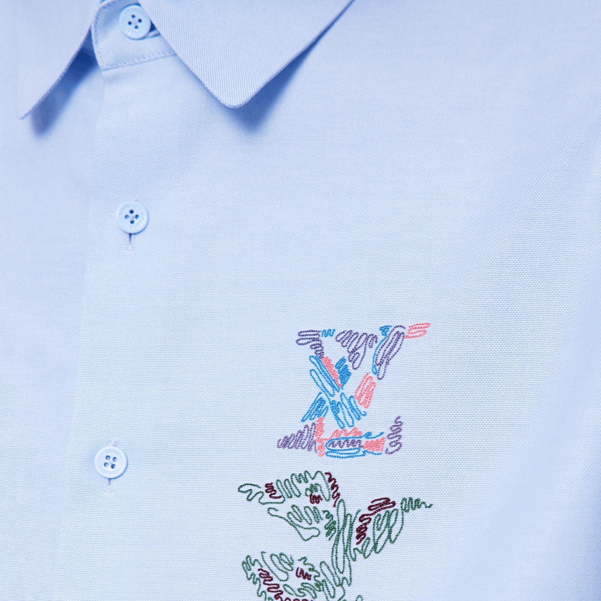 Embroidered Flower Long Sleeve Shirt - 4