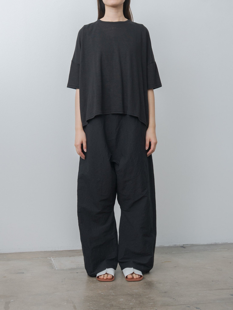 ICHI Antiquités Linen Short Sleeve Pullover - Black outlook