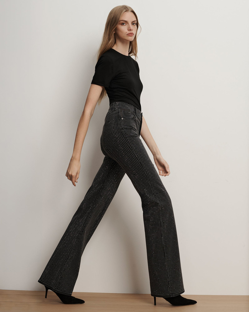 CROSBIE RHINESTONE SLIM WIDE-LEG JEAN 4