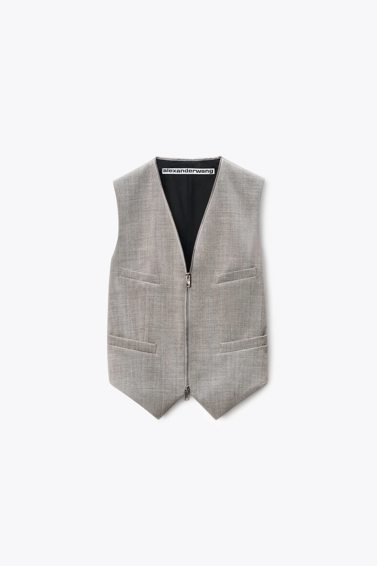 tailored vest with wraparound zipper - 1
