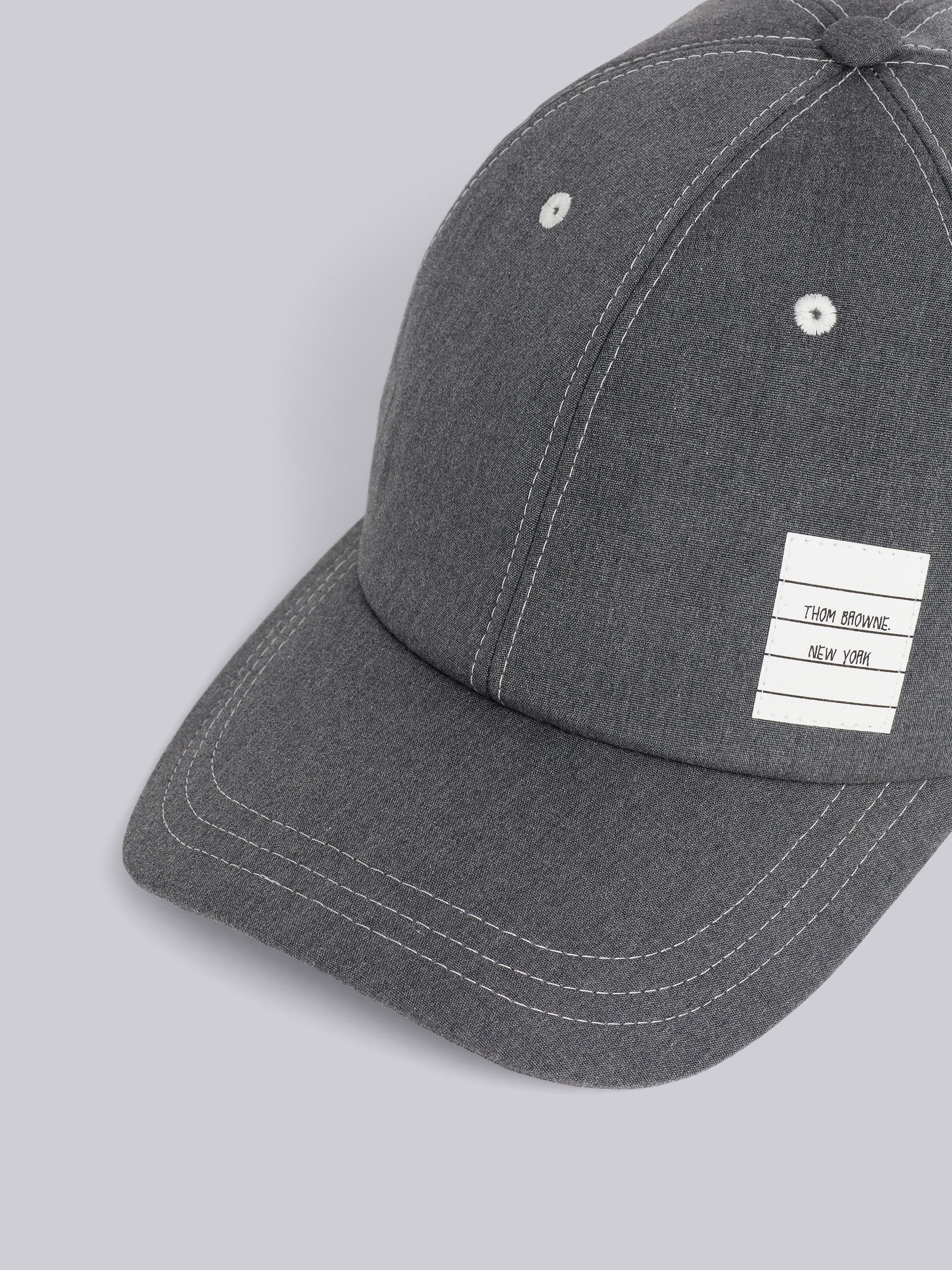 Medium Grey Typewriter Cloth Contrast Stitch 6-Panel Baseball Cap - 2