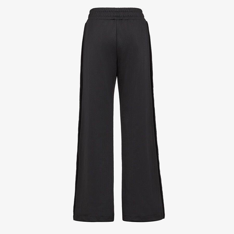 Black piqué jersey pants - 2