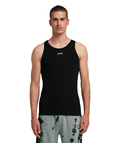 MSGM Ribbed jersey tank top with embroidered logo outlook