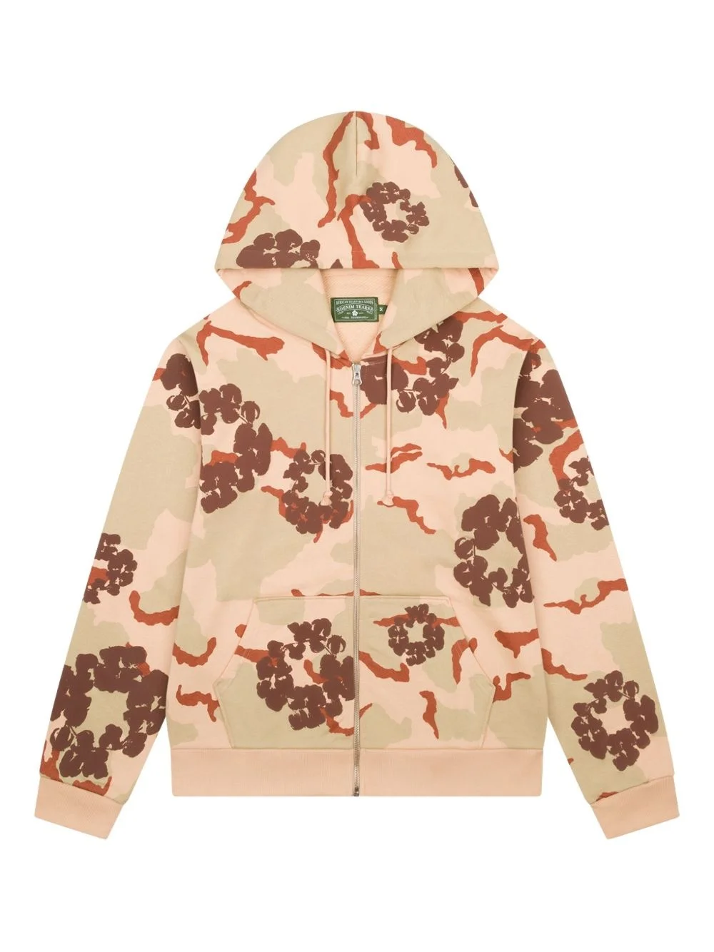 printed zip-up hoodie - 1