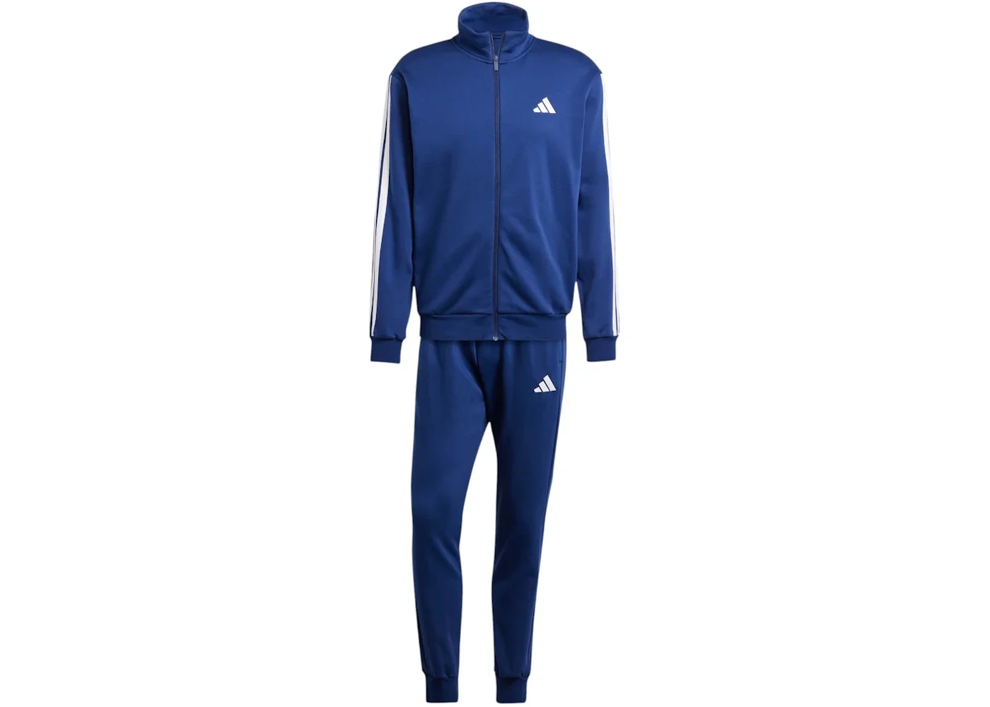 adidas 3-Stripes Fleece Tracksuit Dark Blue - 1