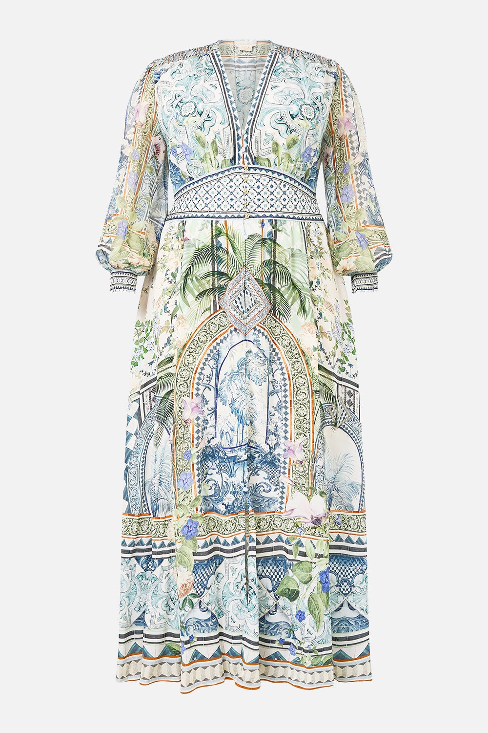 BUTTON DRESS WITH SHAPED WAISTBAND - 8
