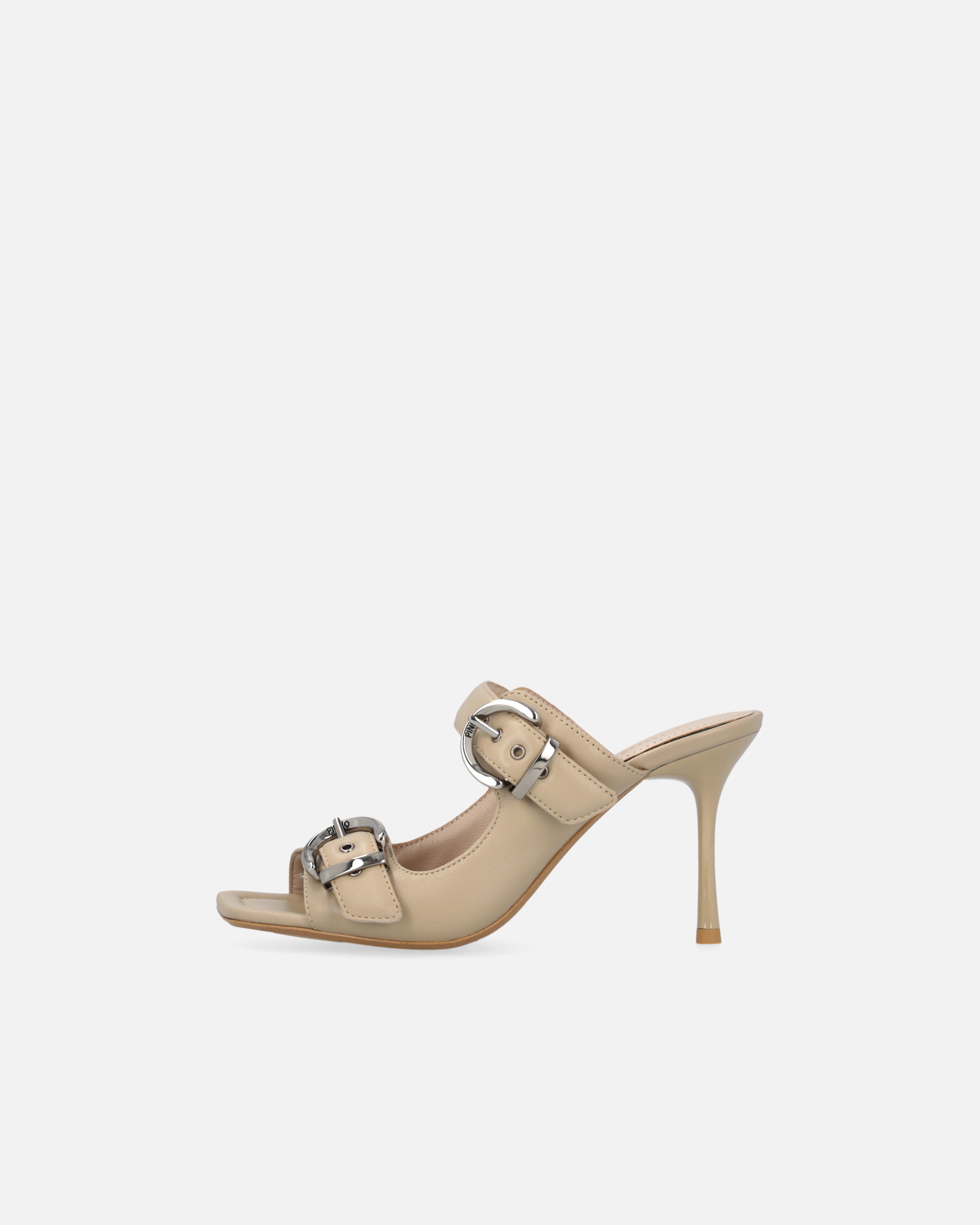 NAPPA LEATHER SANDALS WITH STRAPS AND HEEL - 5