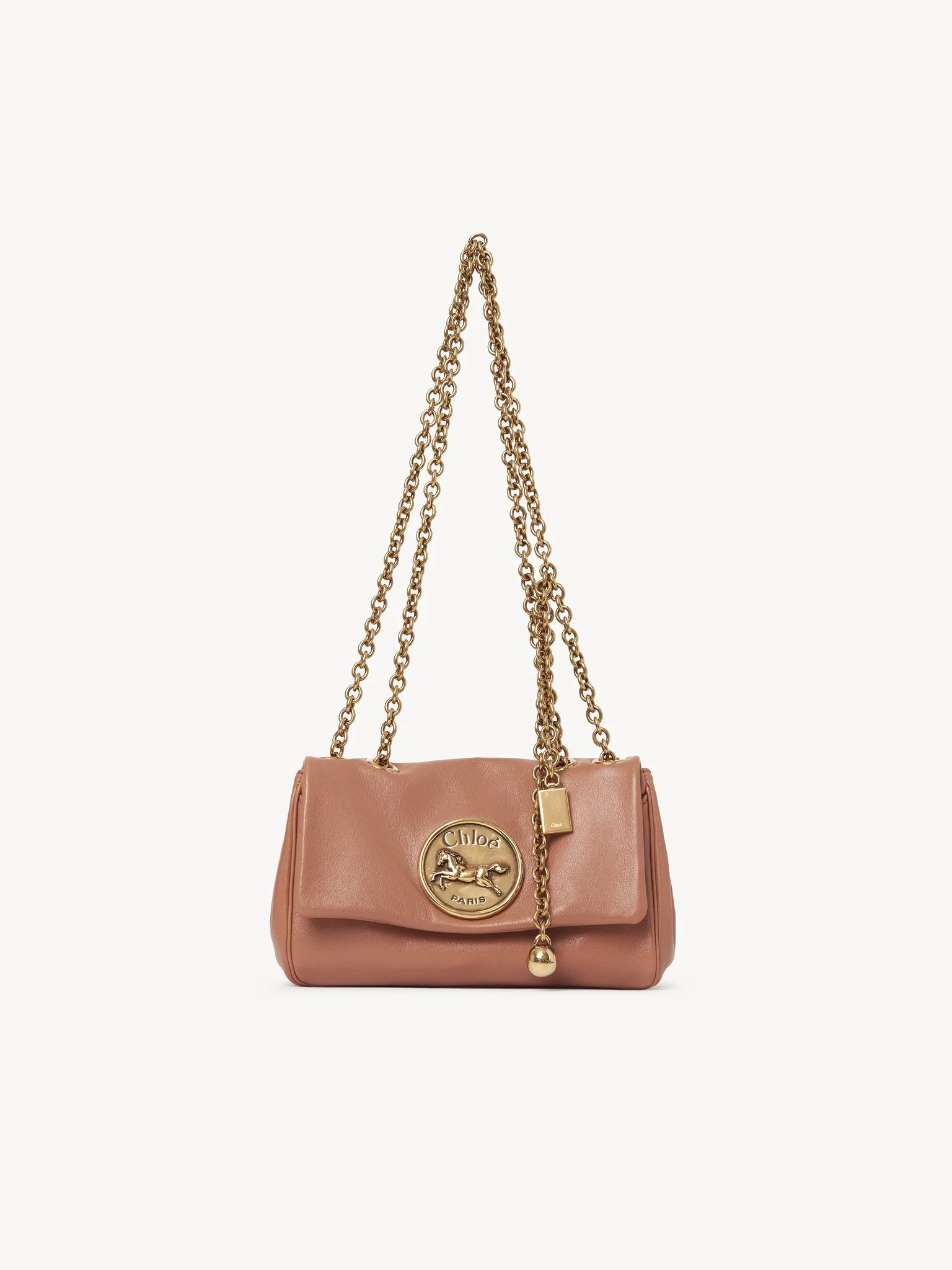 SMALL CHLOÉ HERITAGE SHOULDER BAG IN GRAINED LEATHER - 1