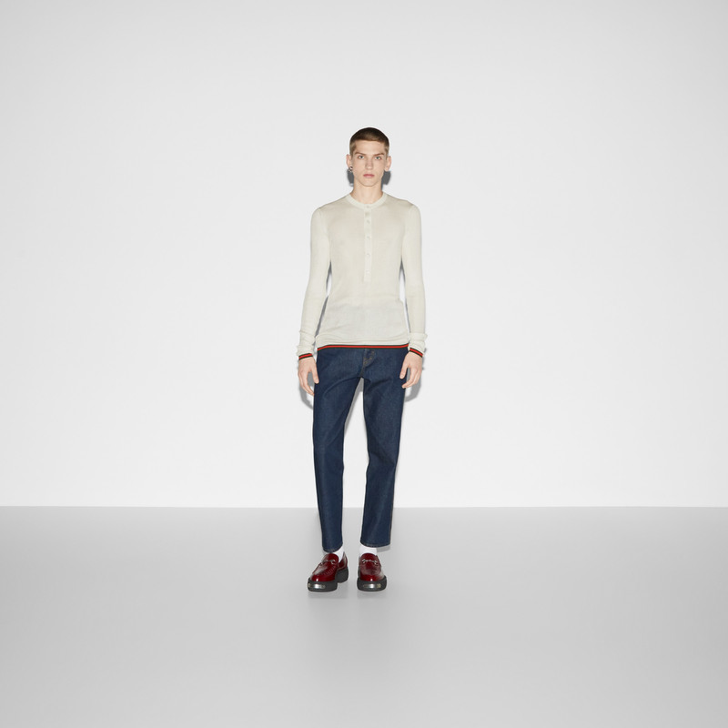 GUCCI Rib silk long sleeved top outlook