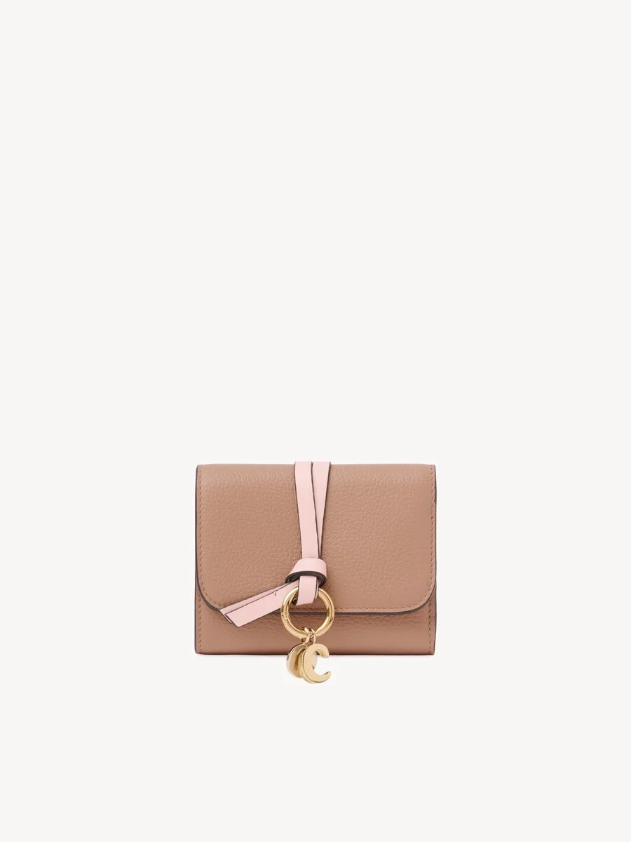 SMALL ALPHABET TRI-FOLD IN GRAINED LEATHER - 1