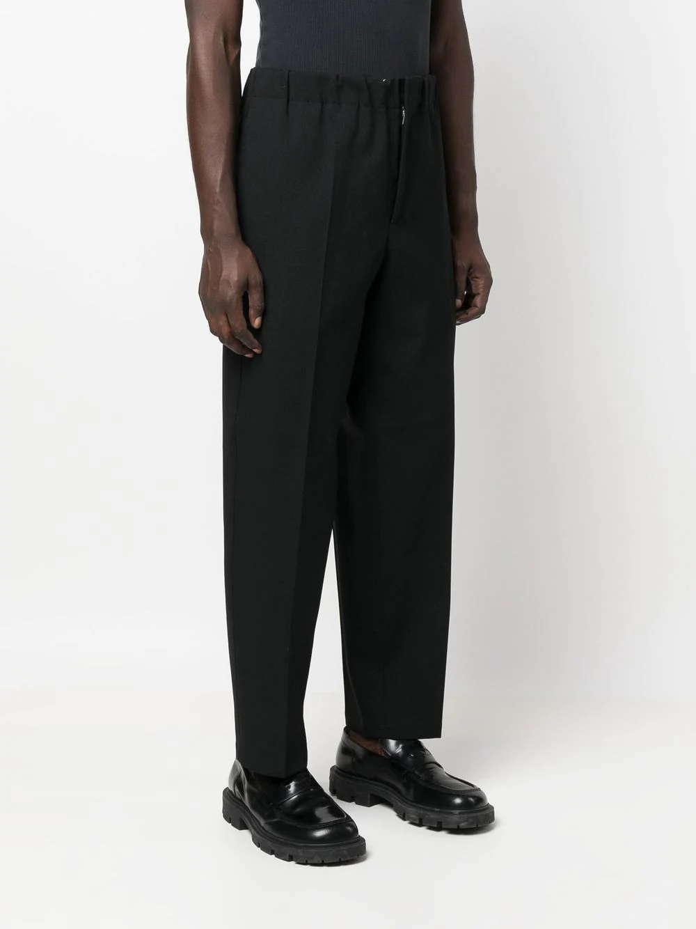 pleated straight-leg trousers - 3