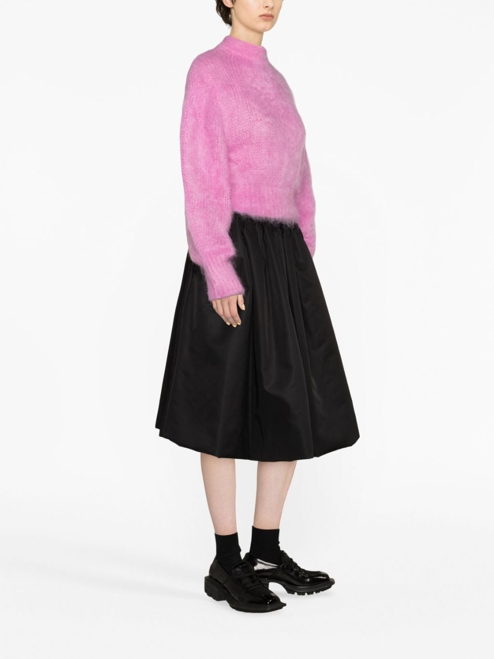 balloon-sleeve mohair-blend jumper - 3