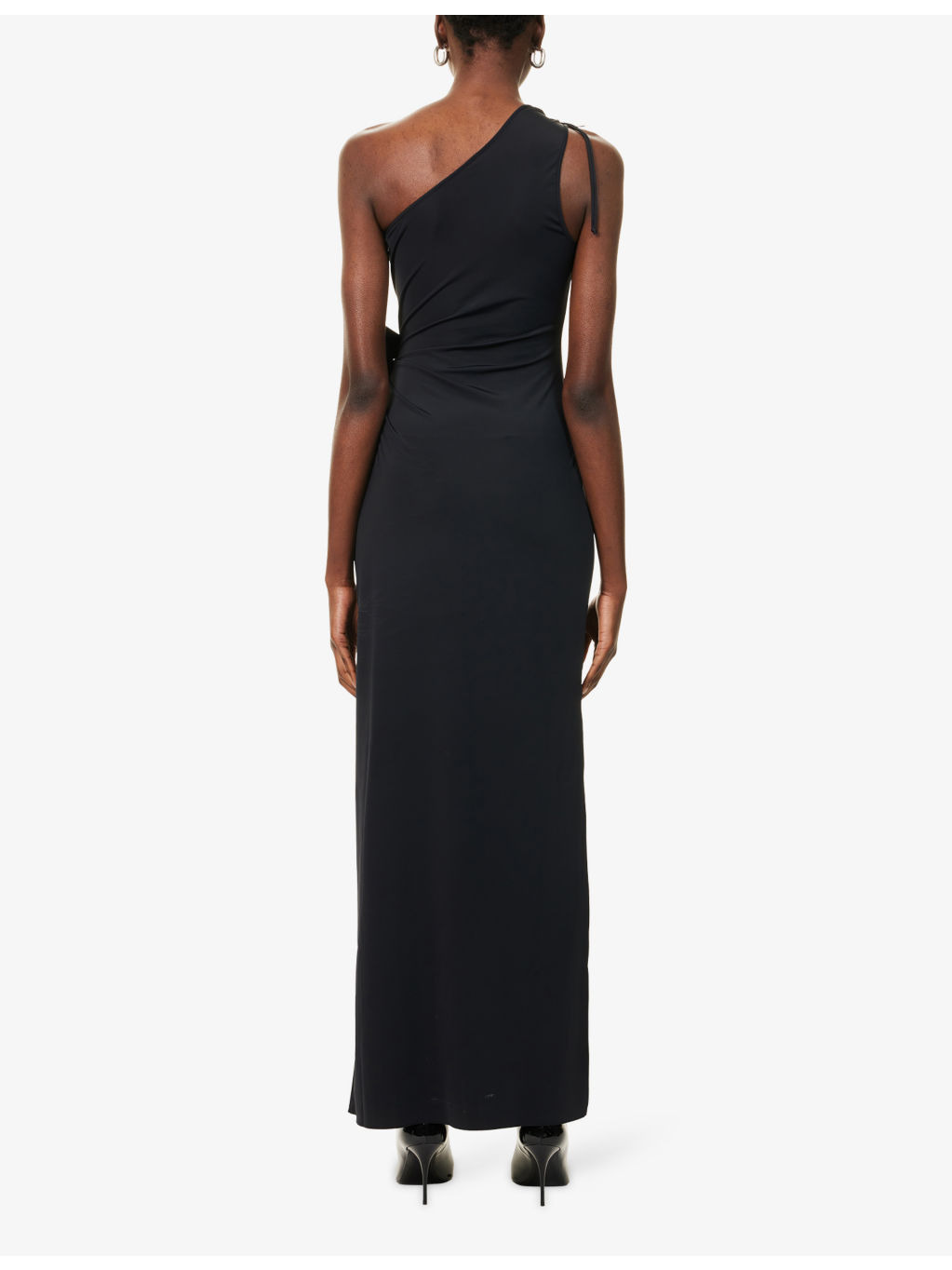 Asymmetric Flower Stretch-Jersey Gown - 4