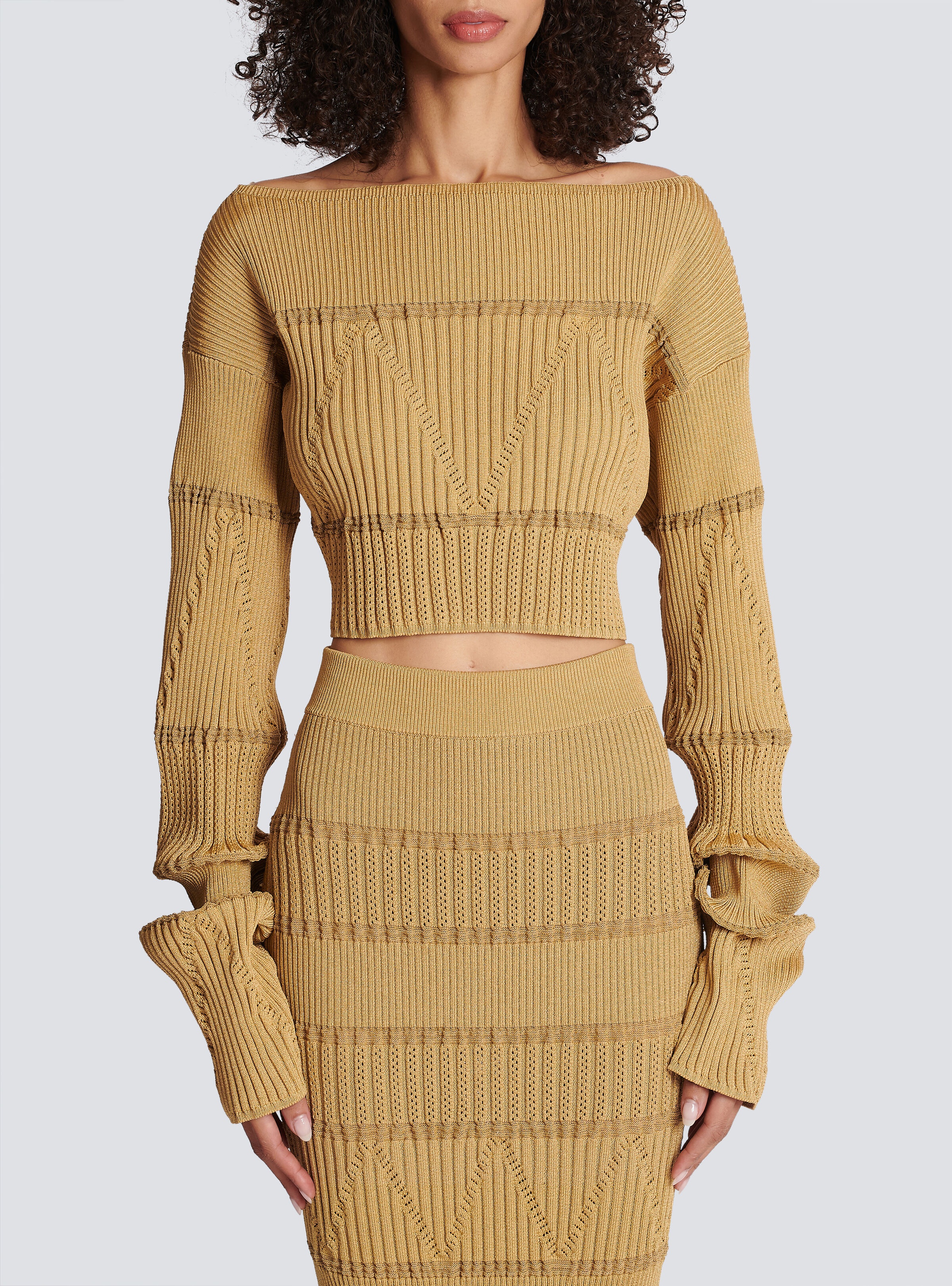 Boat neck knit jumper - 4