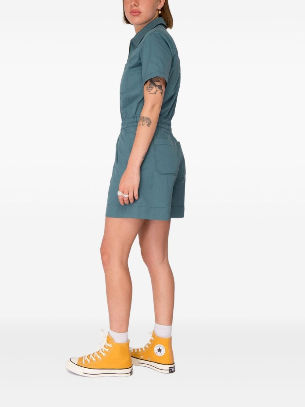 short-sleeve zip playsuit - 3