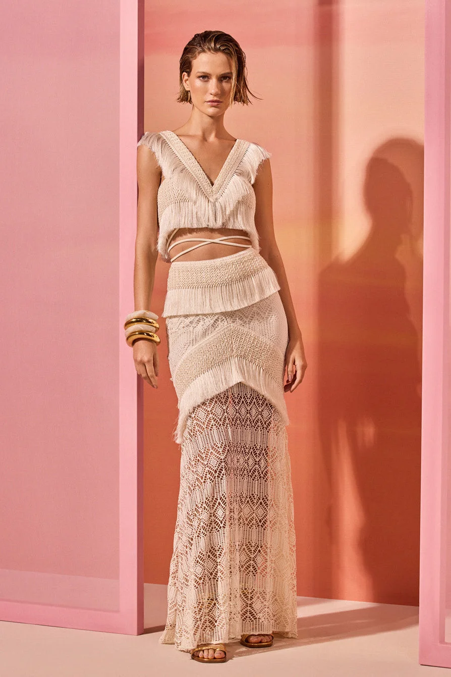 SAMBA FRINGE LONG SKIRT - 1