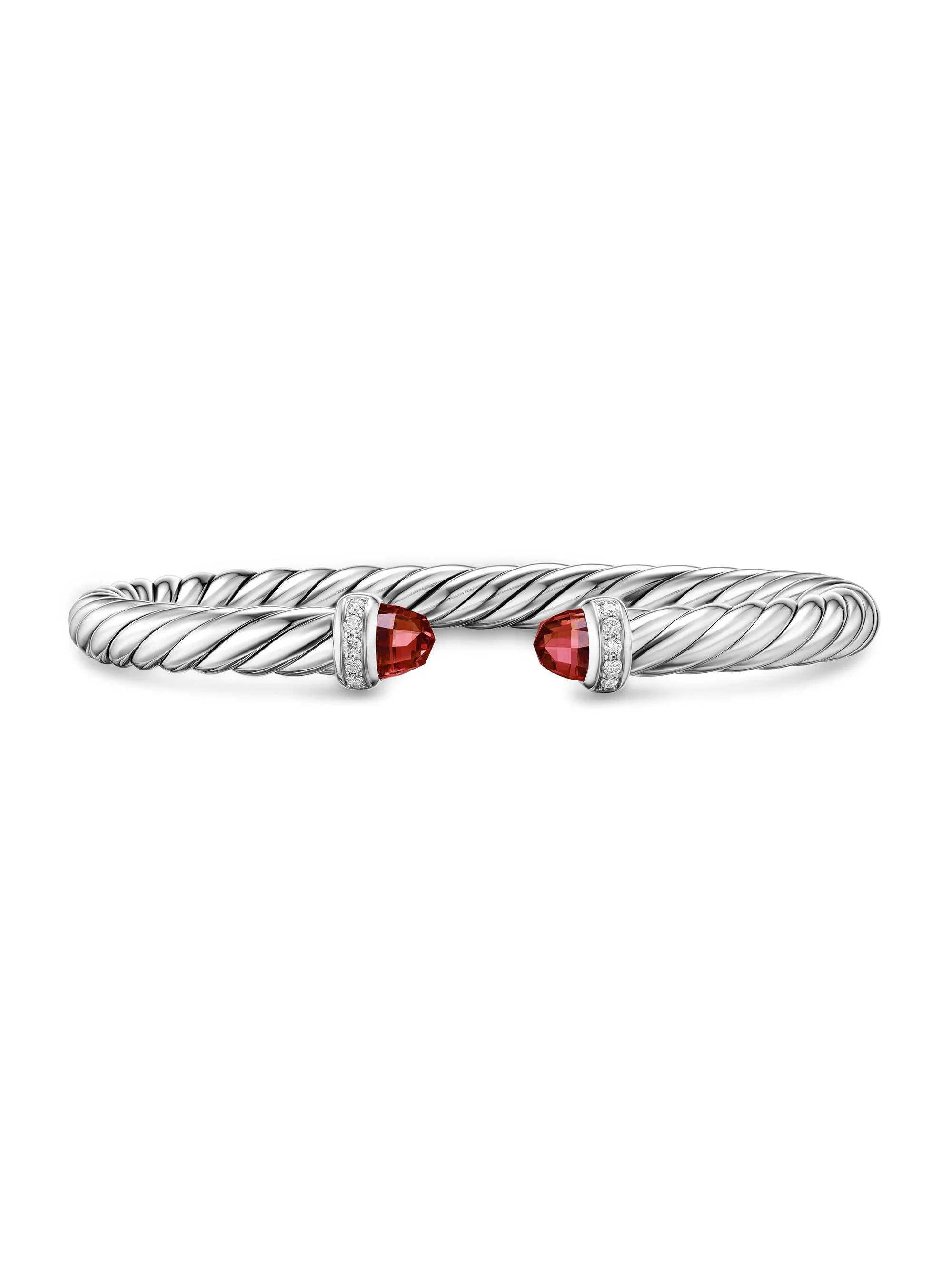 Women's Cable Flex Bracelet in Sterling Silver - Rhodolite Garnet - 1