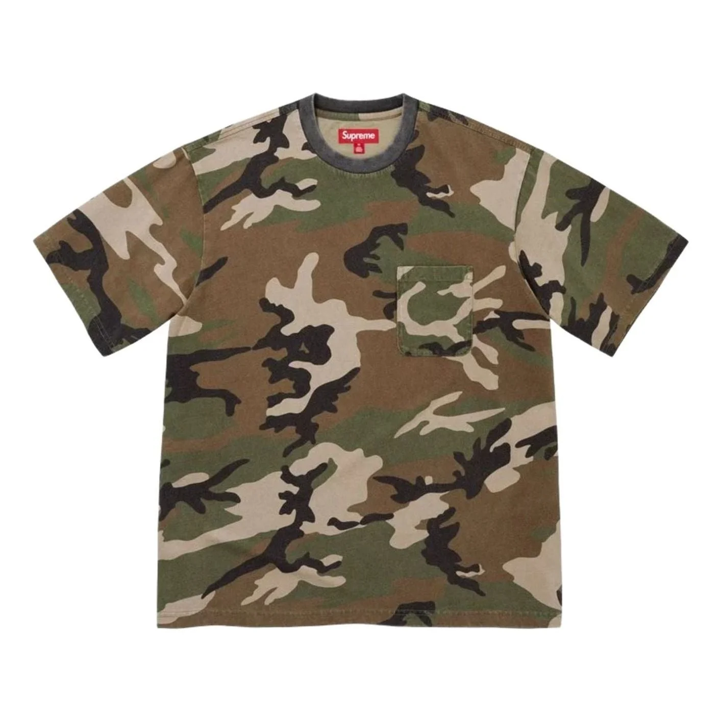 Supreme FW26 Cracked Pocket S/S T-Shirt 'Woodland Camo' SUP-FW26-047-WMO - 1