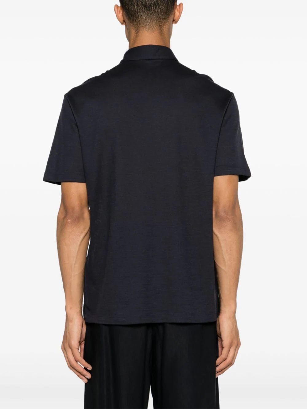 LOGO-EMBROIDERED WOOL POLO SHIRT - 4
