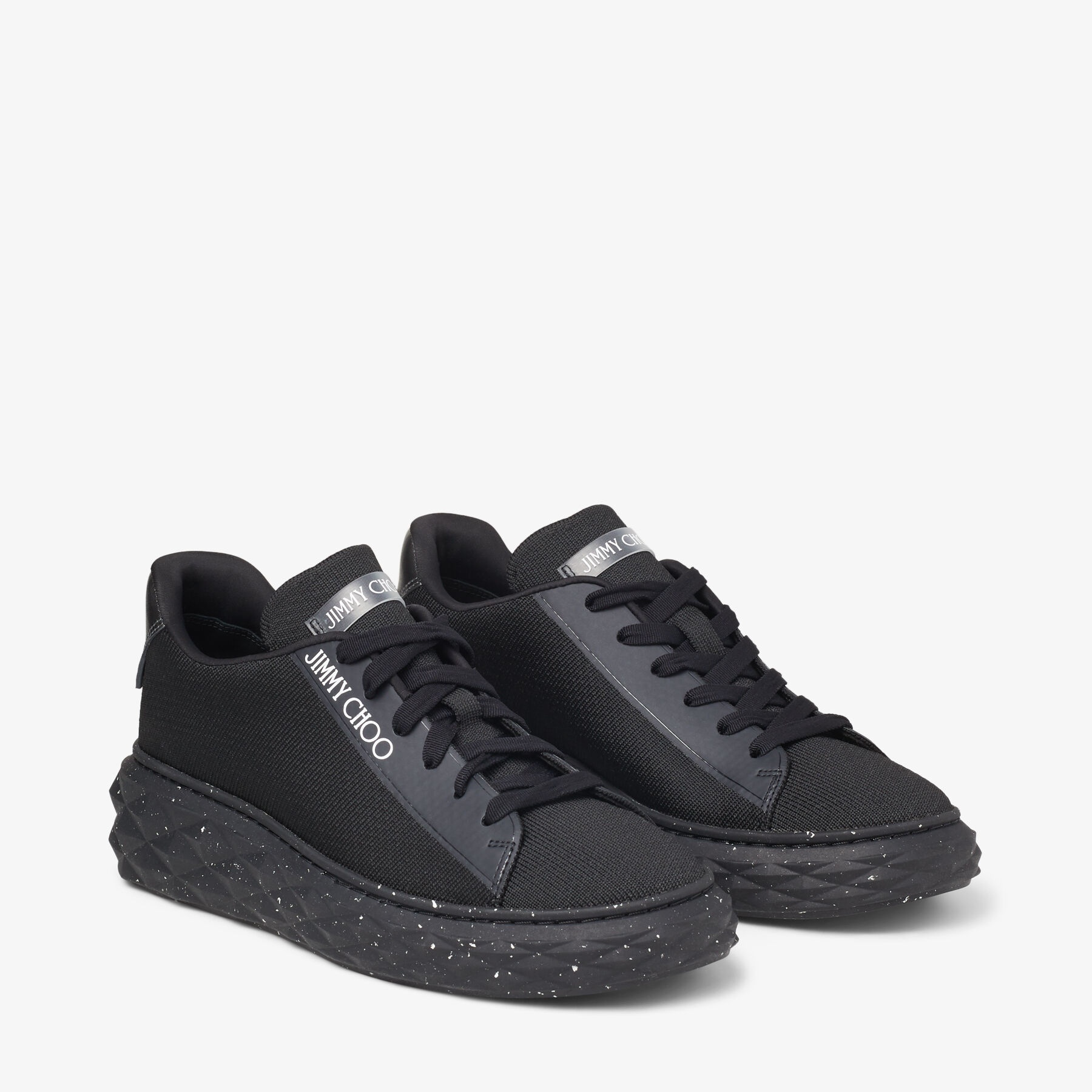 【JIMMY CHOO】Diamond Light Maxi/F-Aqf-V ★関税送料込み JIMMY CHOO Diamond Light Maxi/f Black Knit Low-Top Trainers