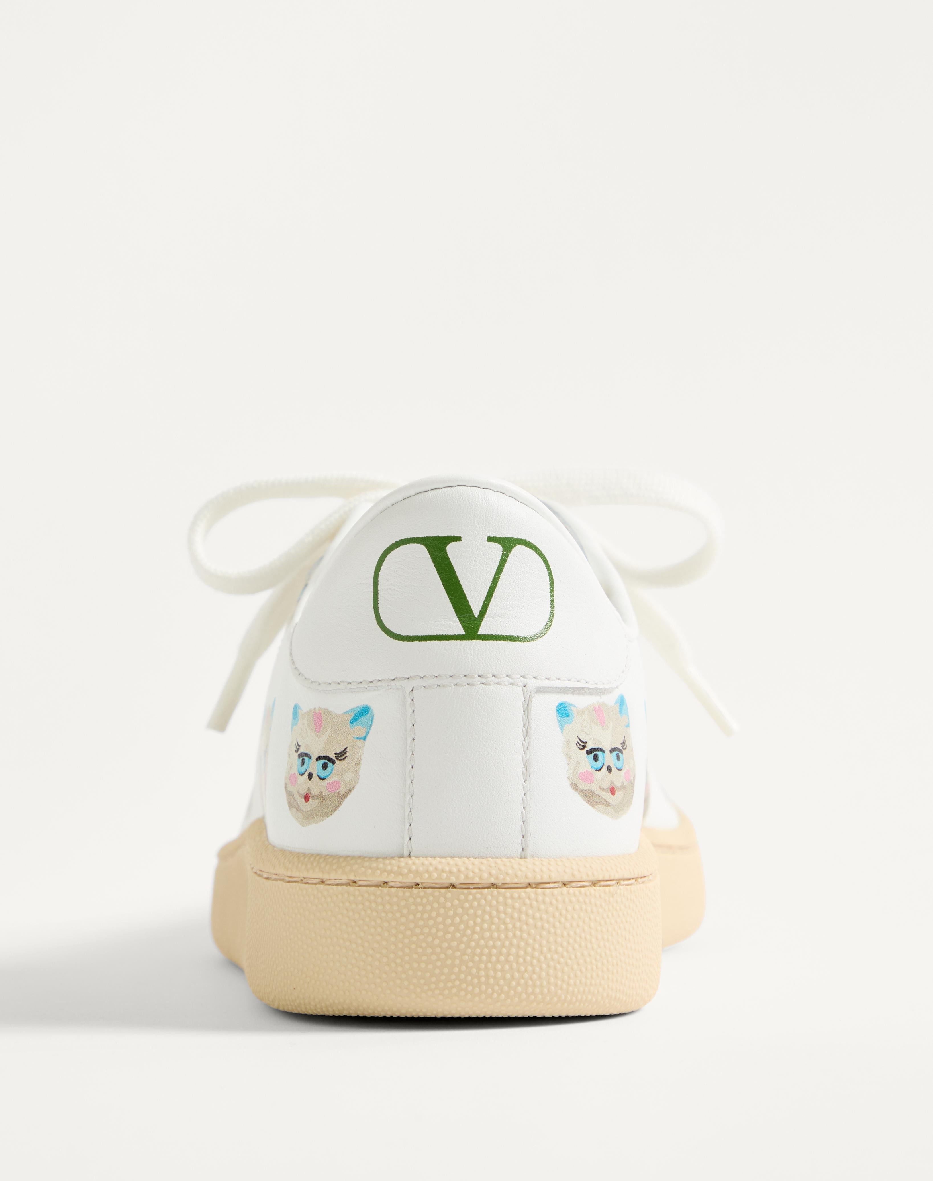 ROYCO SNEAKER IN NAPPA CALFSKIN WITH LE CHAT DE LA MAISON MOTIF - 8