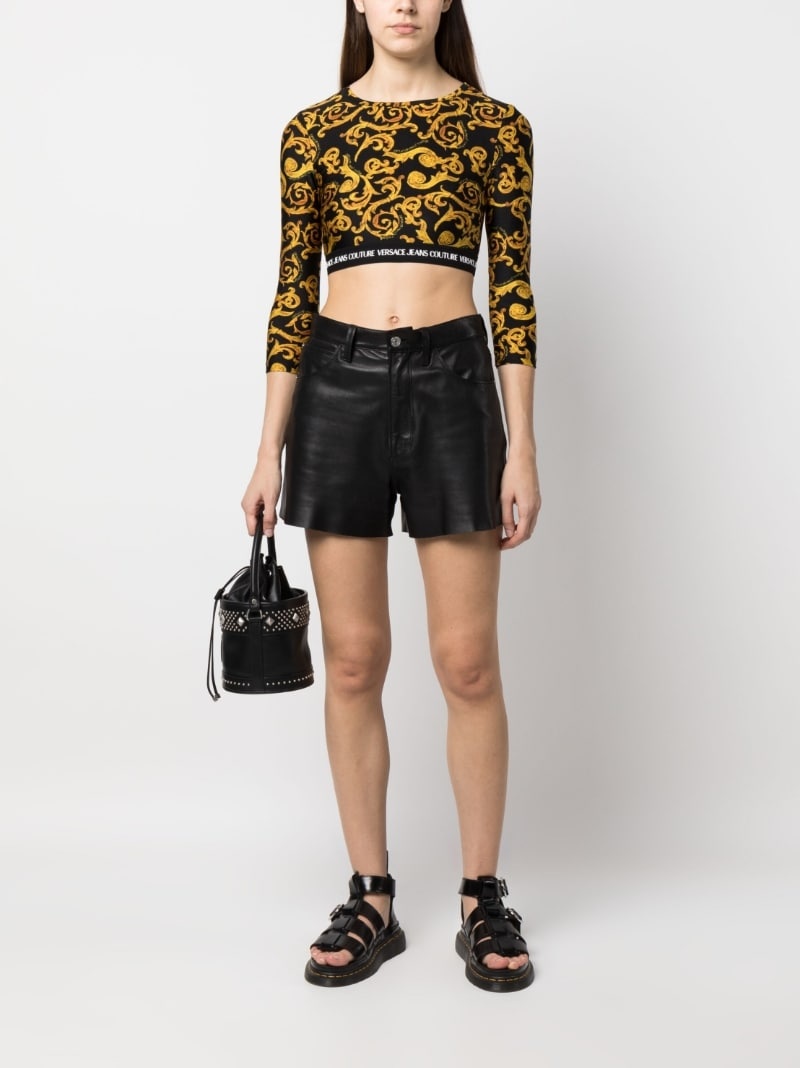 Barocco-print crop top - 2