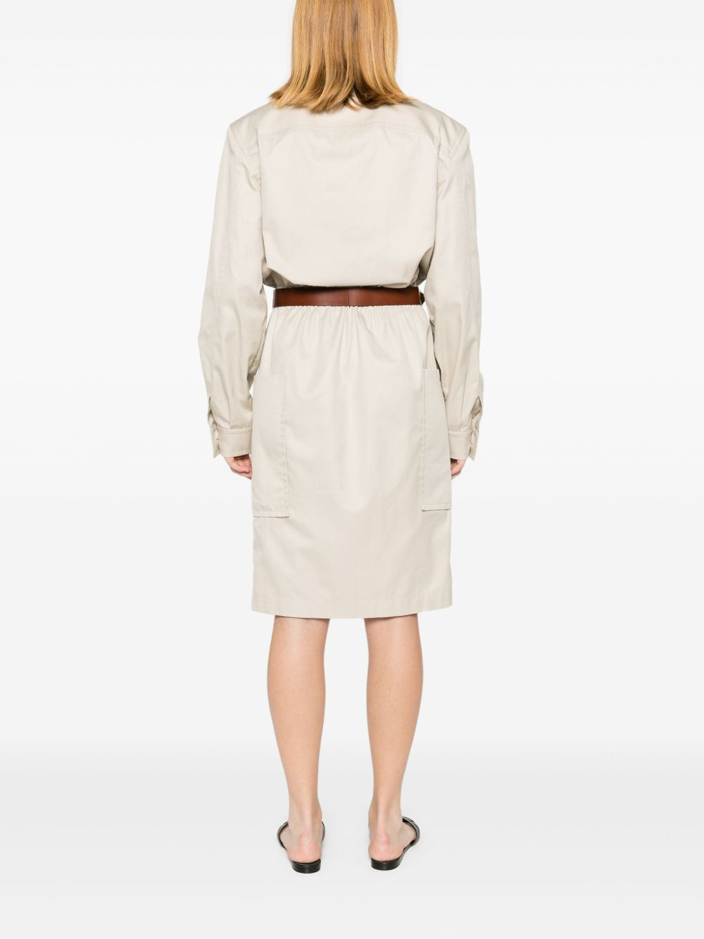 Saharienne belted cotton dress - 4