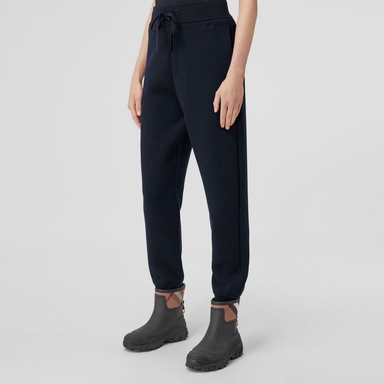 Embroidered Logo Cashmere Jogging Pants - 5