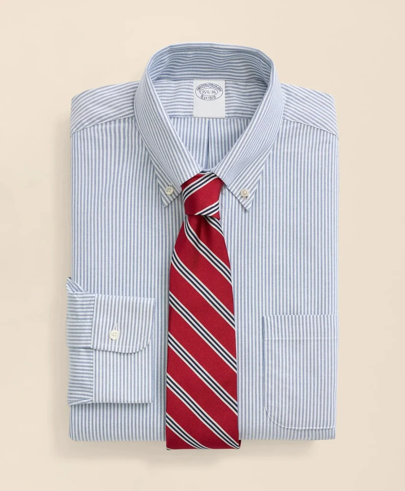 American-Made Oxford Cloth Button-Down Stripe Dress Shirt - 1