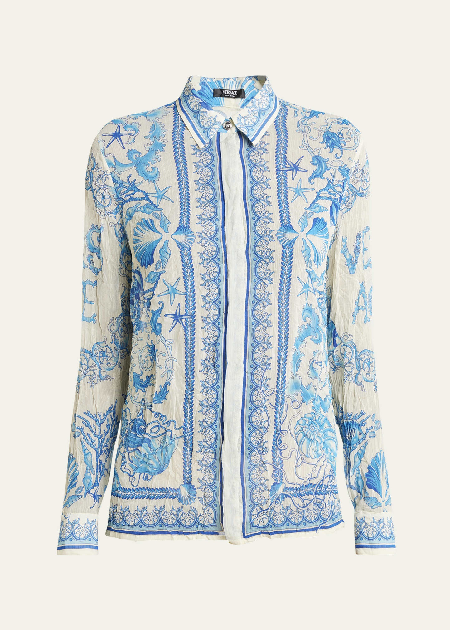 Underwater Barocco Foulard Bicolor Crinkle Formal Shirt - 1