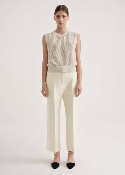 Totême Cropped wool suit trousers macadamia outlook