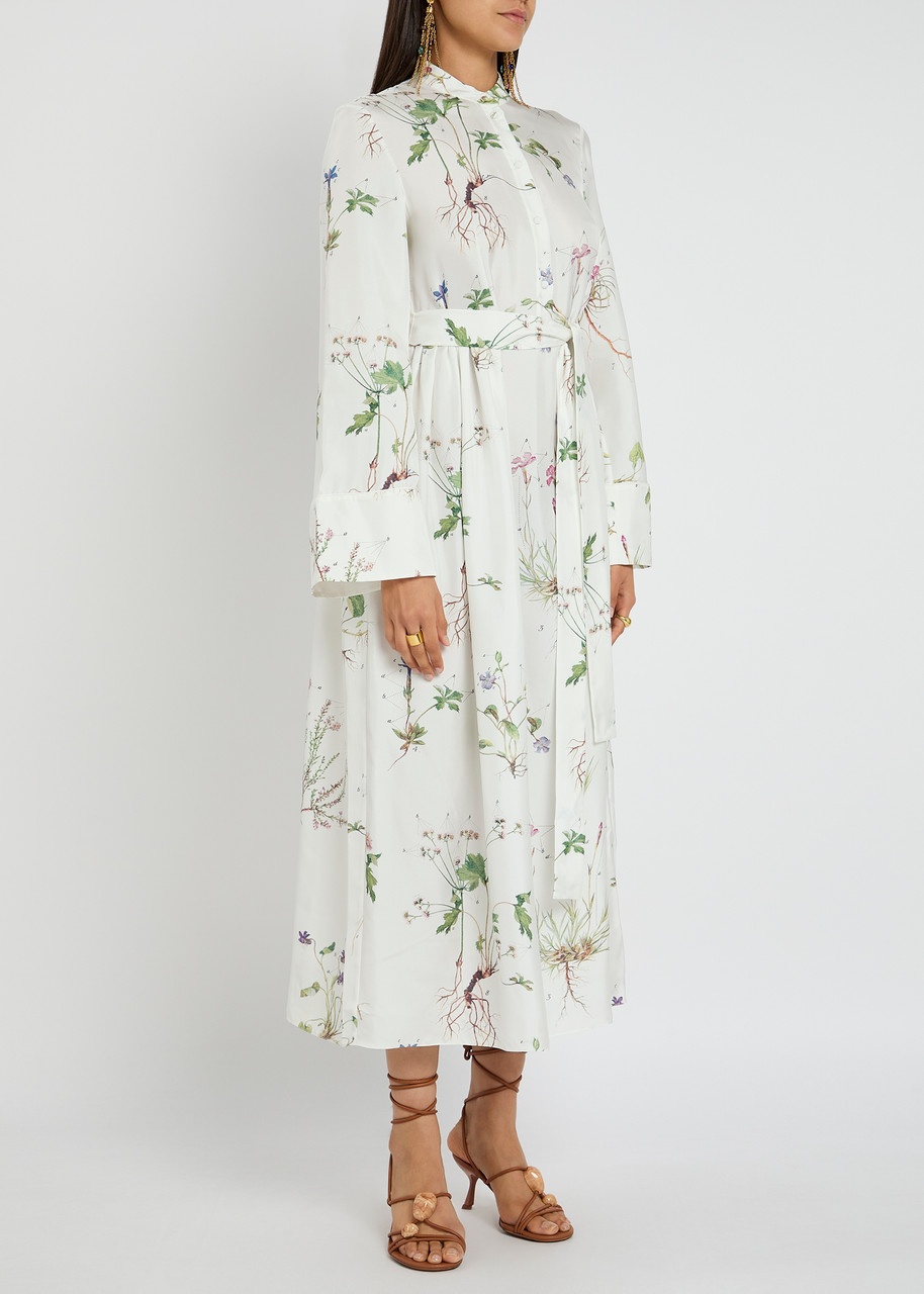 Erdem Floral-print Silk Midi Shirt Dress - 2