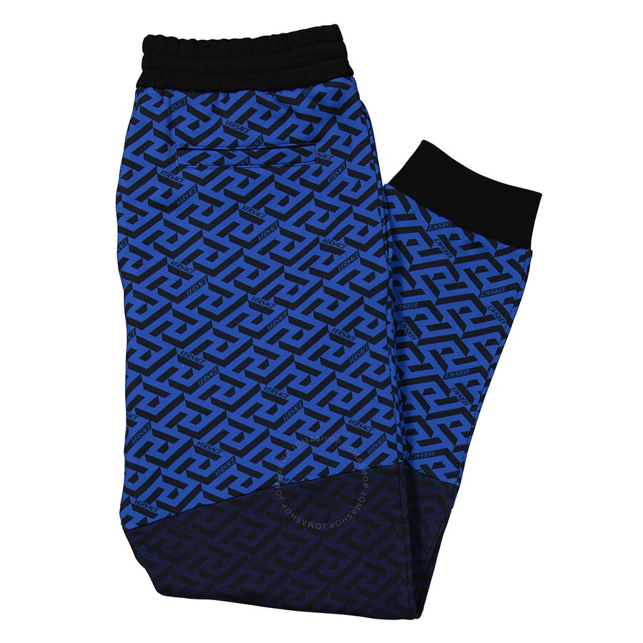 Versace Men's La Greca Logo Print Colour-block Track Pants - 7