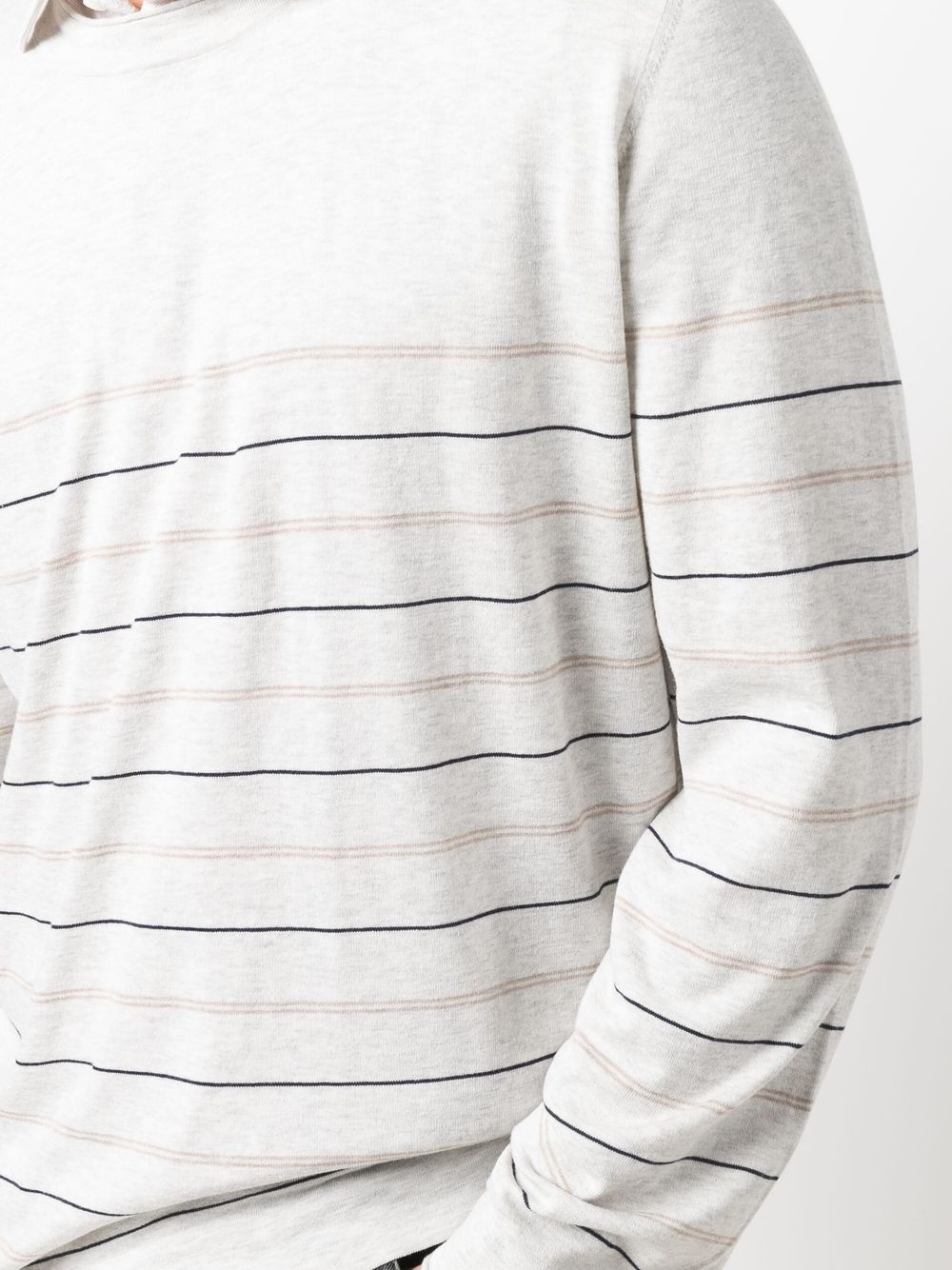 striped round-neck T-shirt - 5