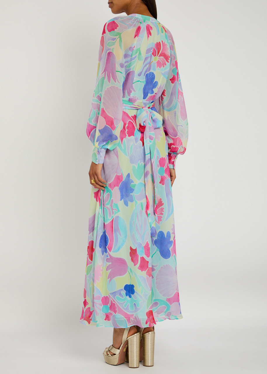 Rixo Aero Printed Chiffon Maxi Dress - 3