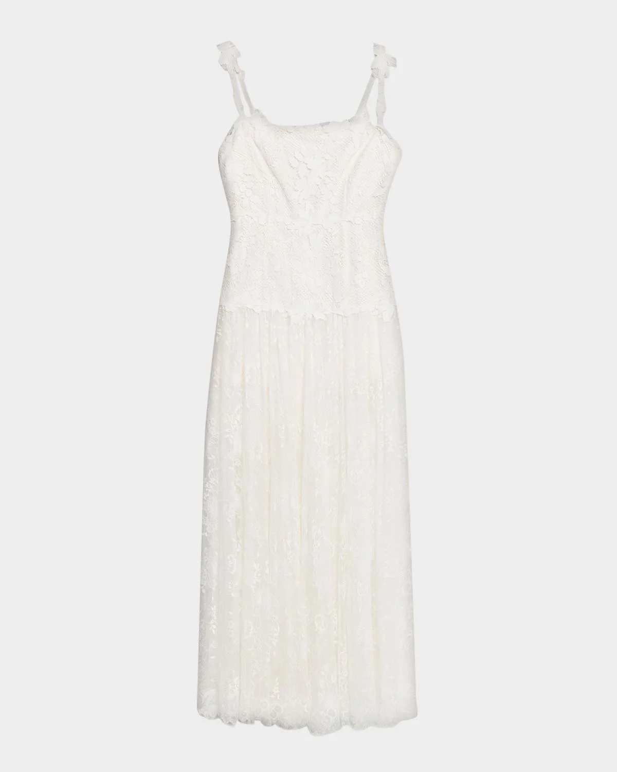 Ana Sleeveless Square-Neck Lace Maxi Dress - 1