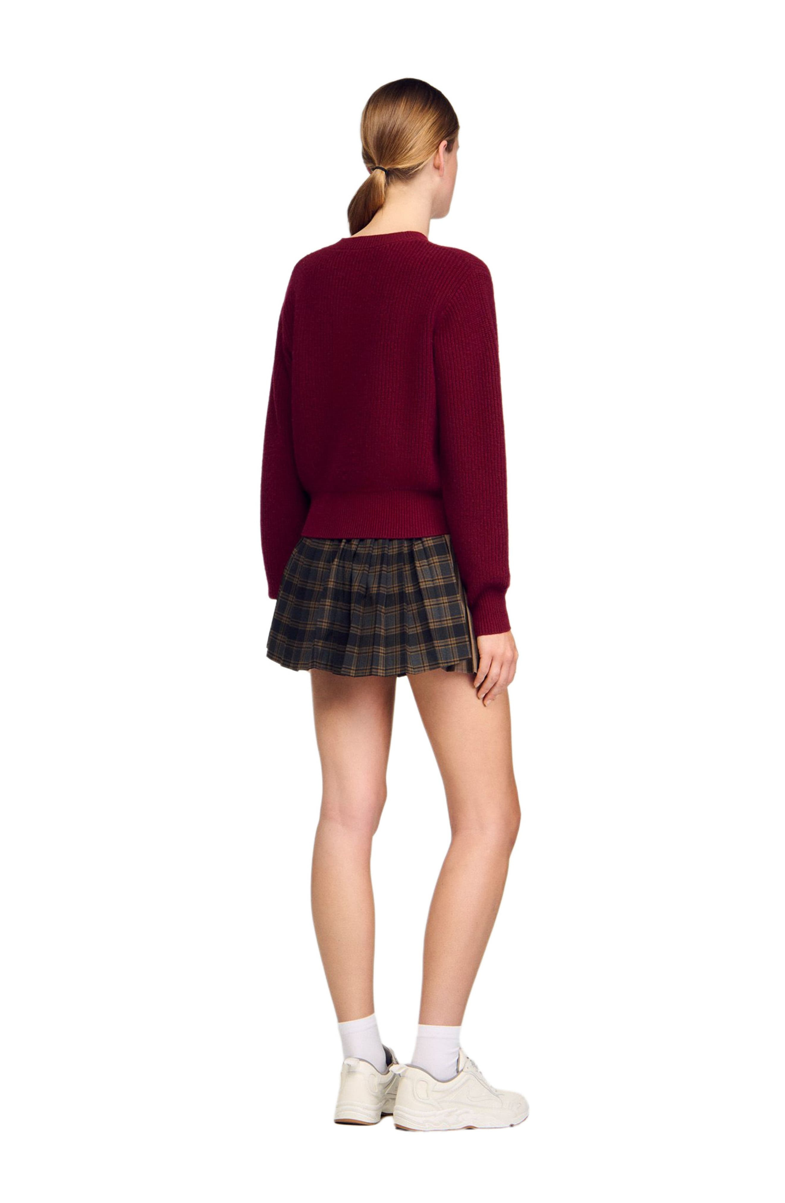 SANDRO Wool and cashmere sweater in Bordeaux at Nordstrom - 3