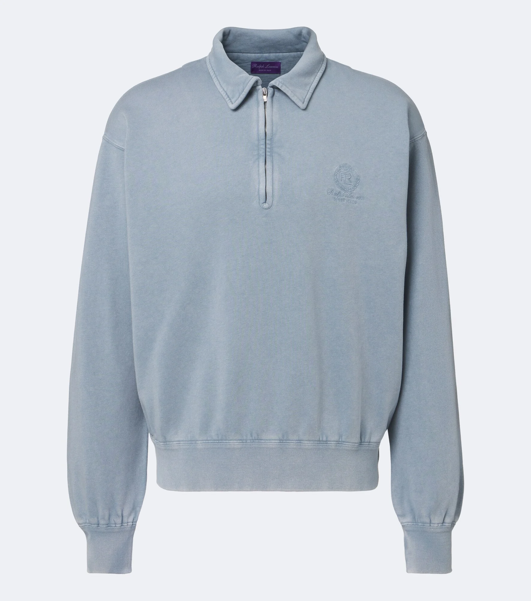 Cotton and cashmere fleece polo sweatshirt - 1
