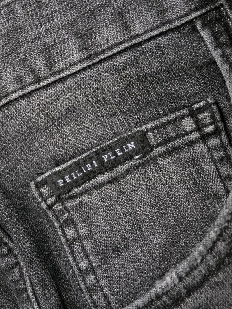 distressed straight-leg denim trousers 6