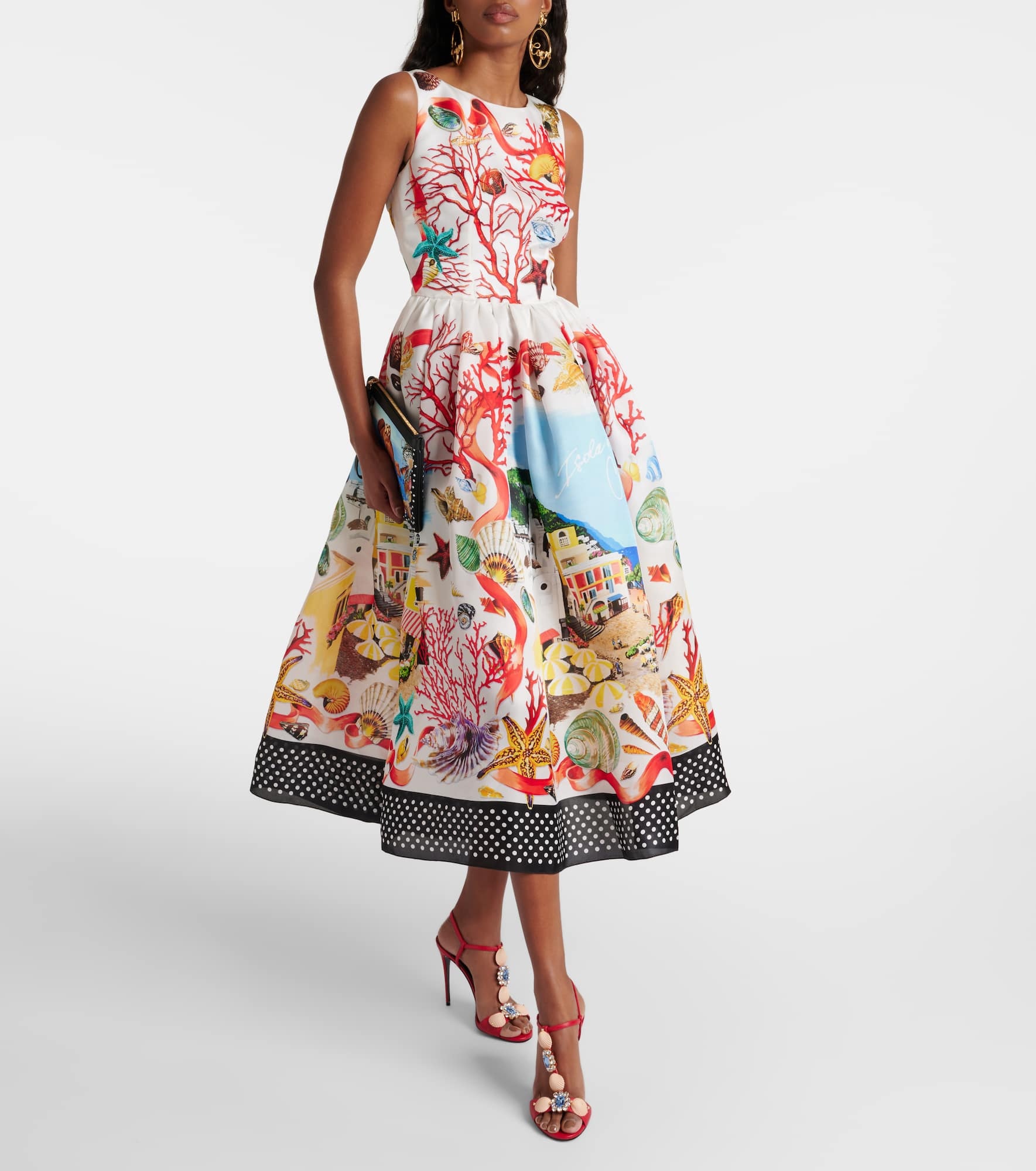 Capri printed silk midi dress - 2