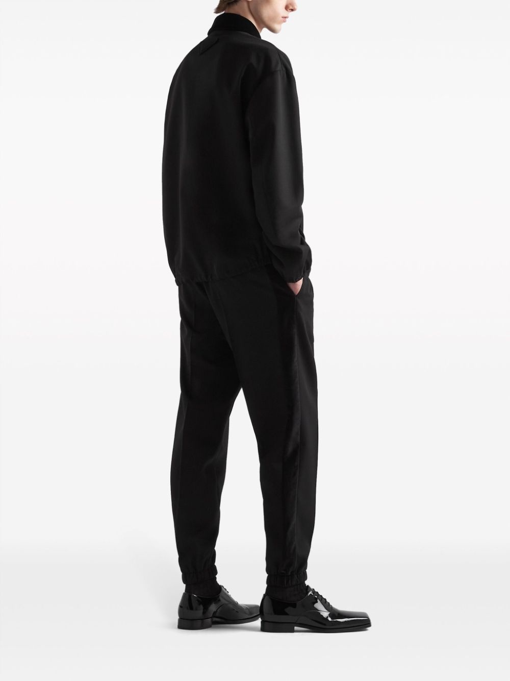 velvet-collar wool jacket - 3