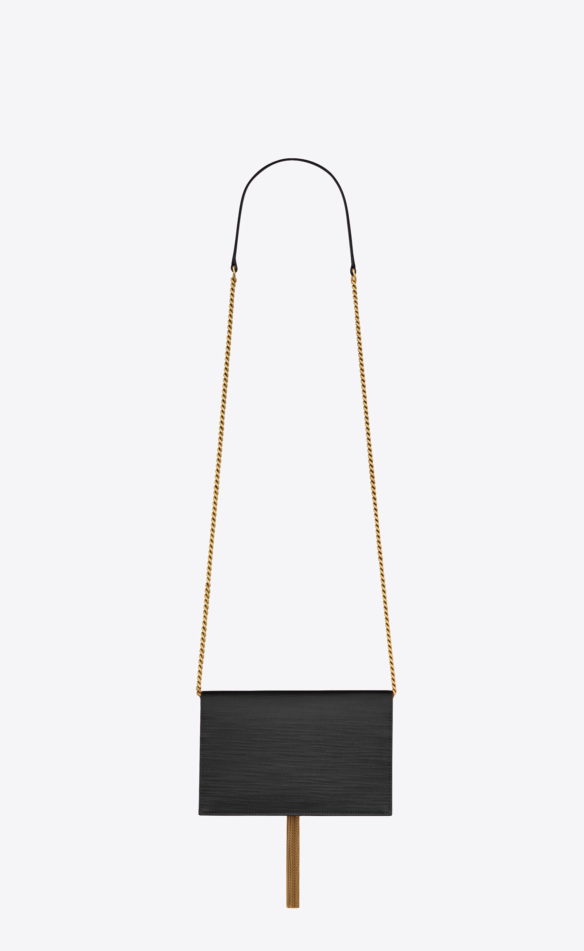 kate chain wallet with tassel in satin - 3