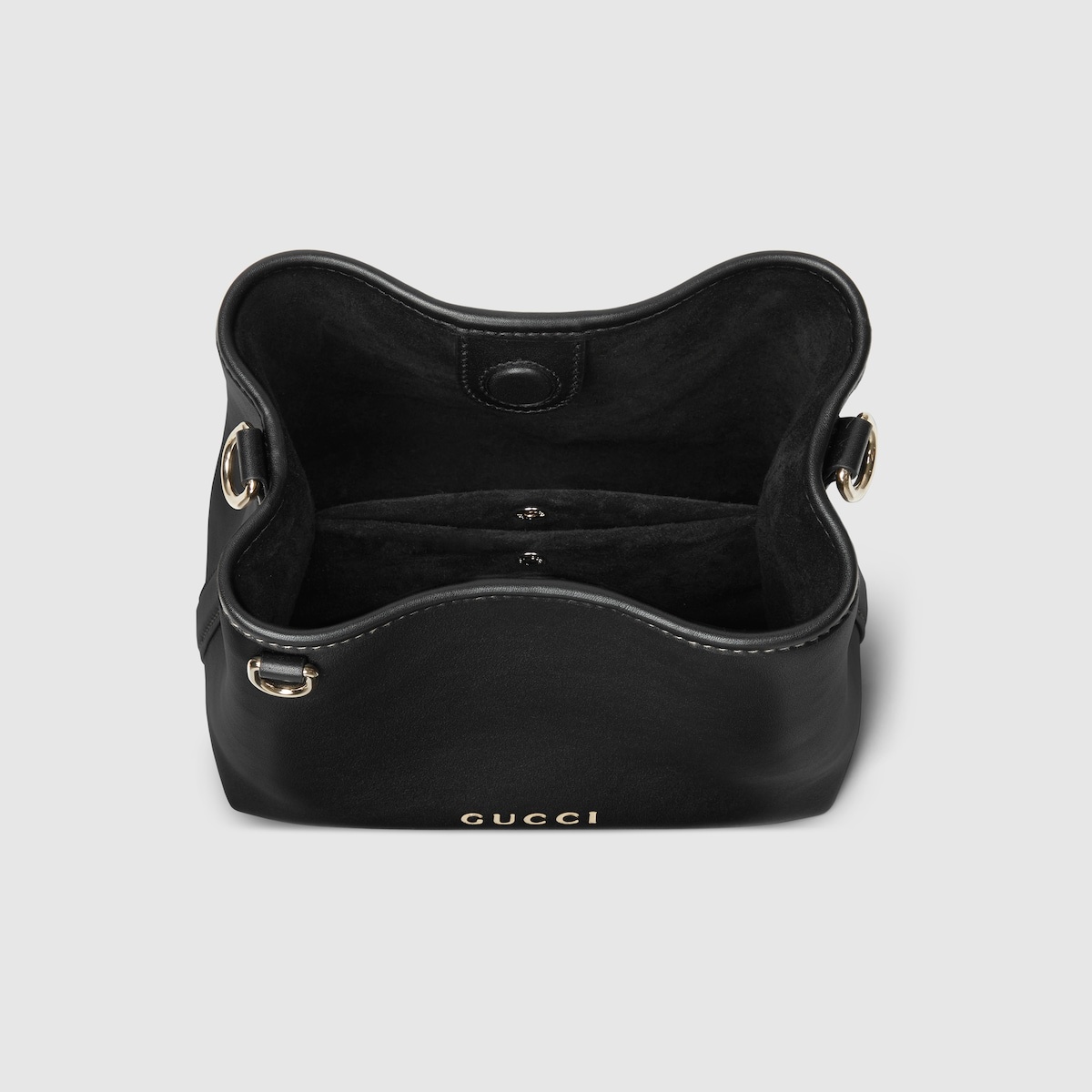 ショルダーバッグ・ポシェット Gucci Gg Emblem Mini Bucket Bag In Smooth Leather GG Emblem small bucket bag in black leather | GUCCI® US