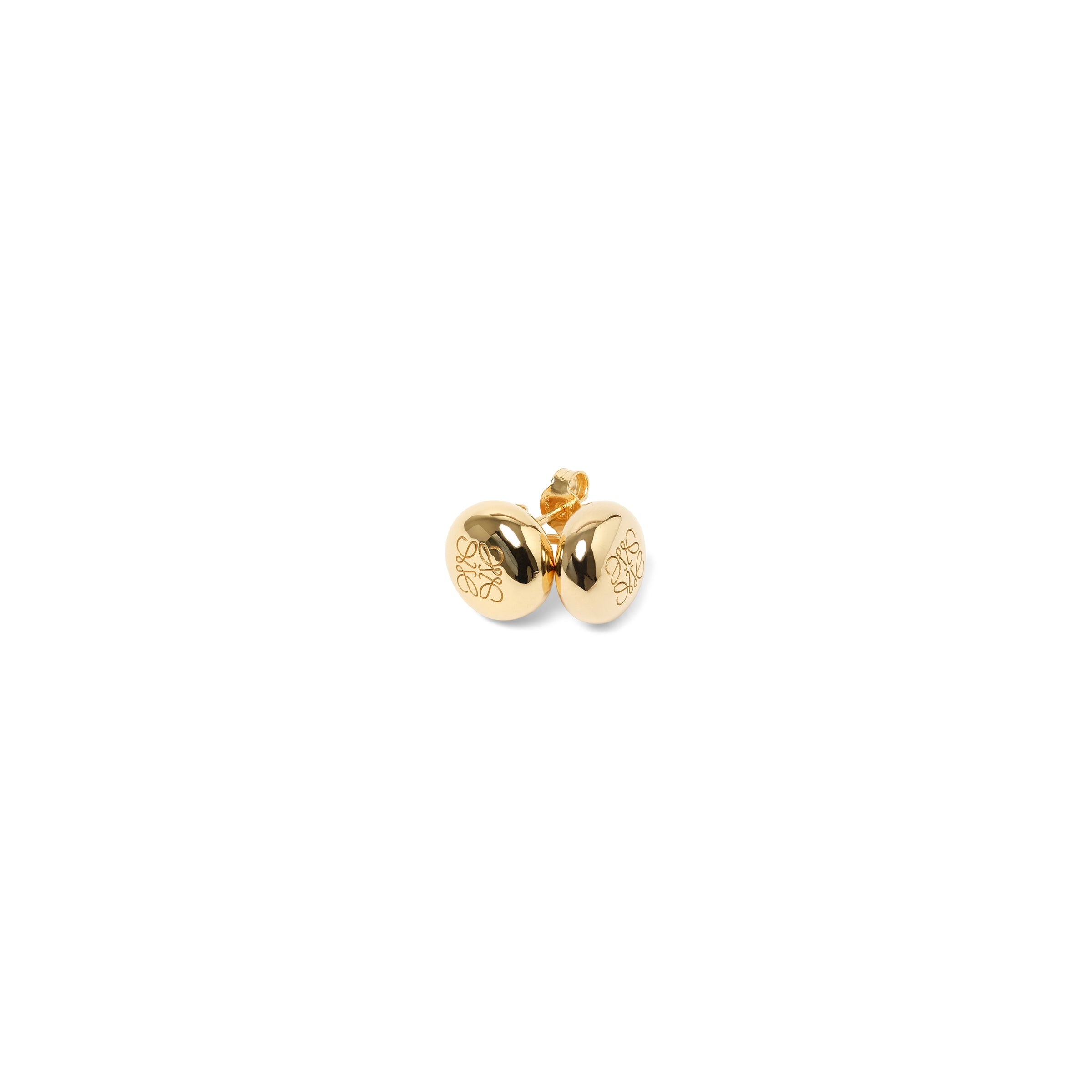 イヤリング LOEWE Anagram Pebble gold-plated earrings Loewe Gold-plated Anagram Pebble button earrings | TheDoubleF