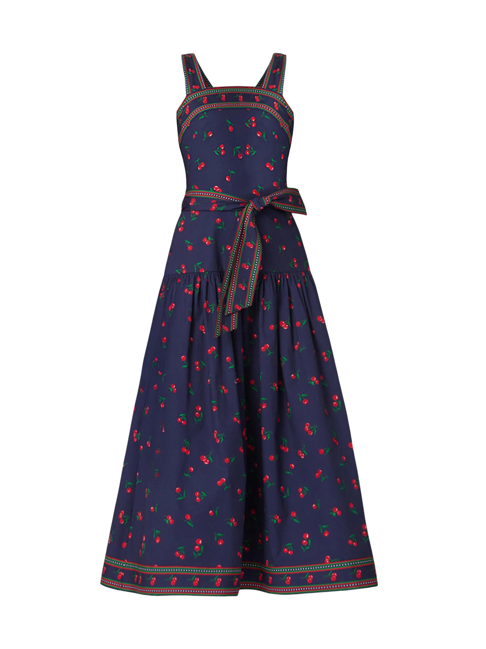 Women's Kora Cherry Print Denim Midi-Dress - Navy Cherry - 1