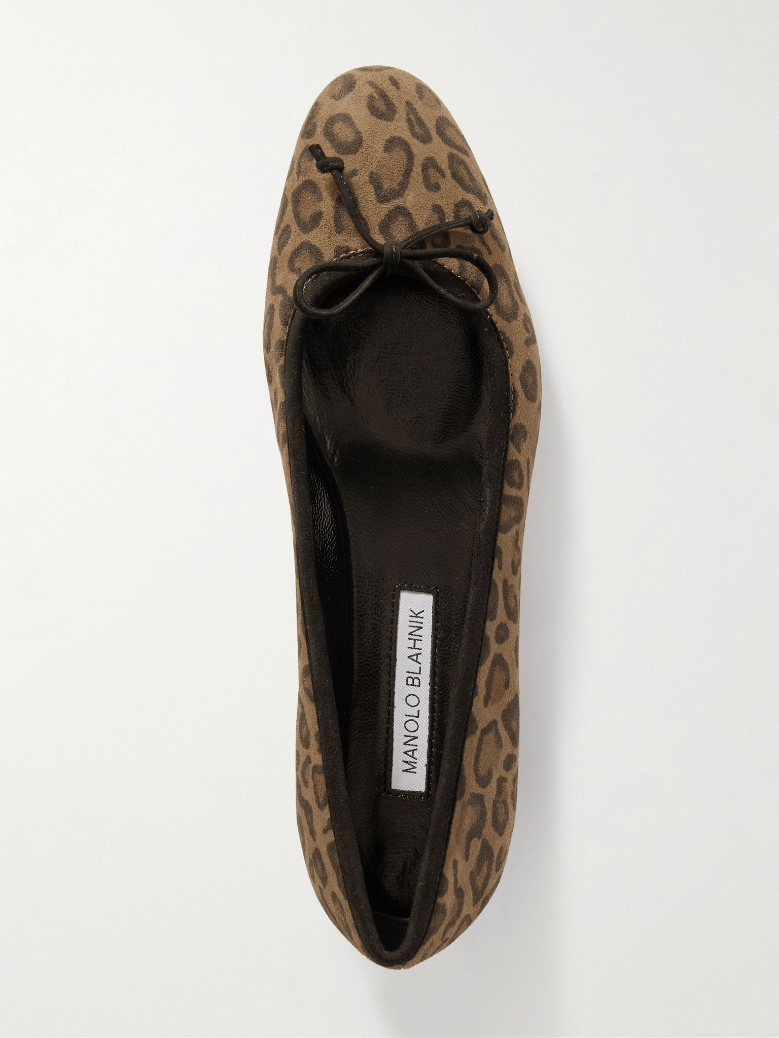 Veralli bow-detailed leopard-print suede ballet flats Leopard print - 5